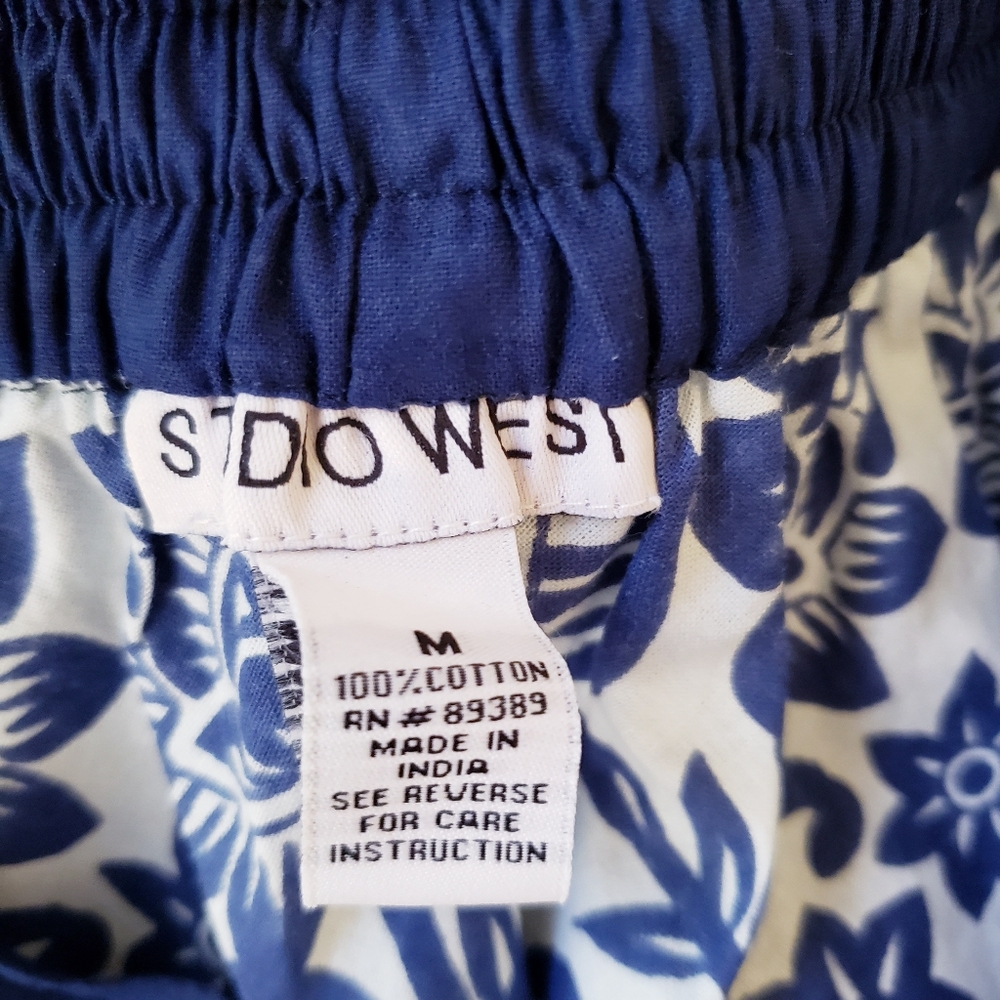 Studio West Blue and White Floral Midi Skirt - Picture 13 of 14